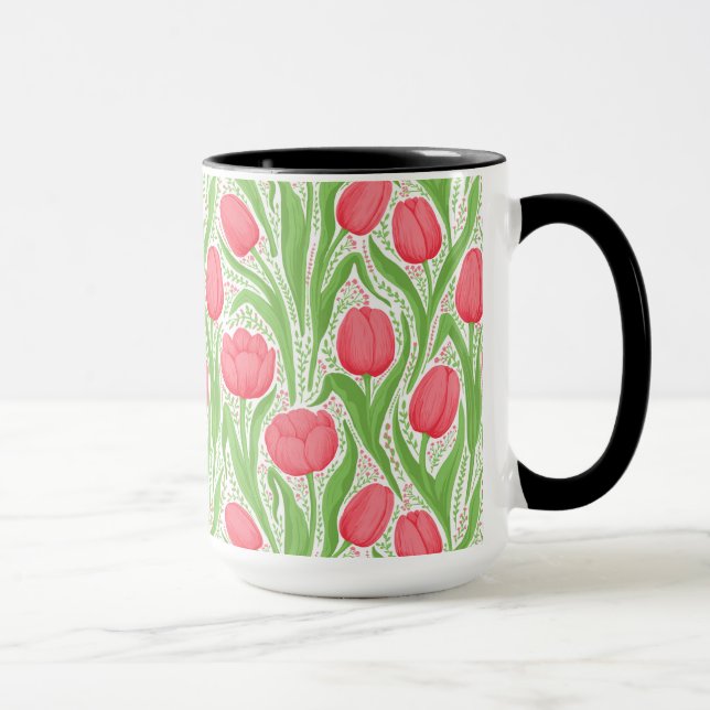 Caneca Tulipas em vermelho e verde (Direita)