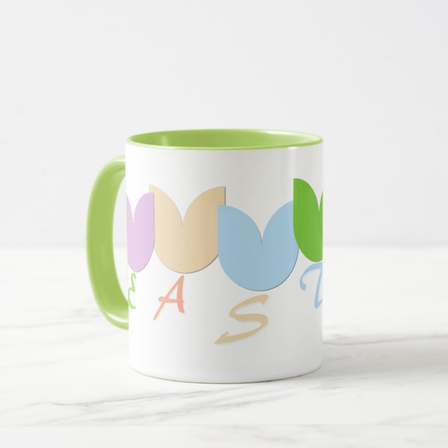 Caneca Tulipas Primavera, Personalização de Nomes de 6 Le (Frente Esquerda)
