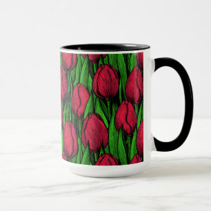 Caneca Tulipas vermelhas