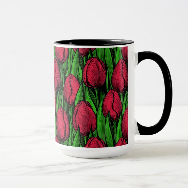 Caneca Tulipas vermelhas (Direita)