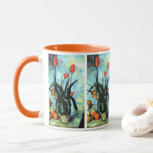 Caneca Tulips em um Vase por Paul Cezanne, Vintage Art