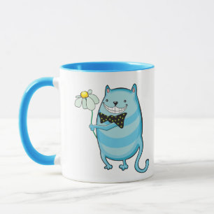 Caneca Tumba de Gato Azul Engraçado