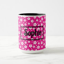 Caneca Tumba de margaridas brancas rosa