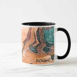 Caneca Tumg de Arte Colorida Dramática com Trim Preto