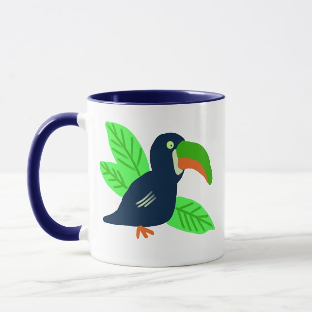 Caneca Turiano Tropical E Folhas (Esquerda)