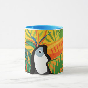 Caneca Turim Colorido Tropical Jungle Cerâmica