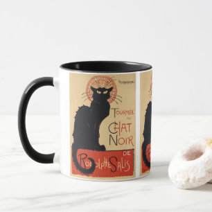 Caneca Turnê do Gato Preto Vintage Black Cat Art Nouveau