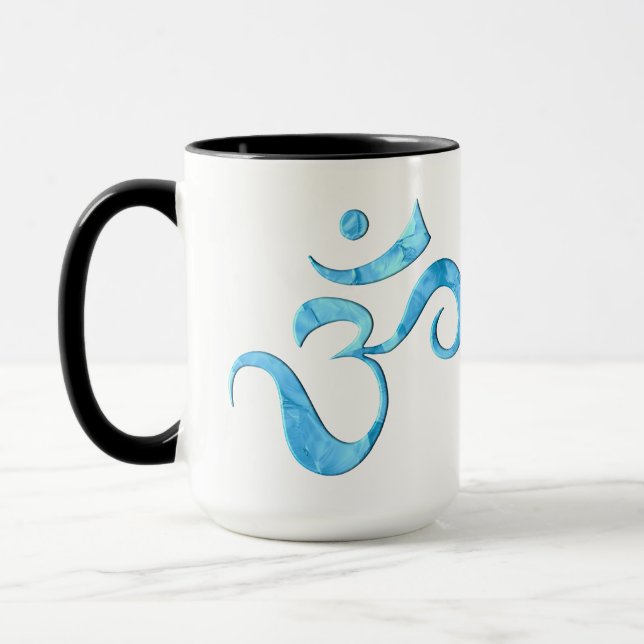 Caneca Turquesa Brilho Om  (Esquerda)