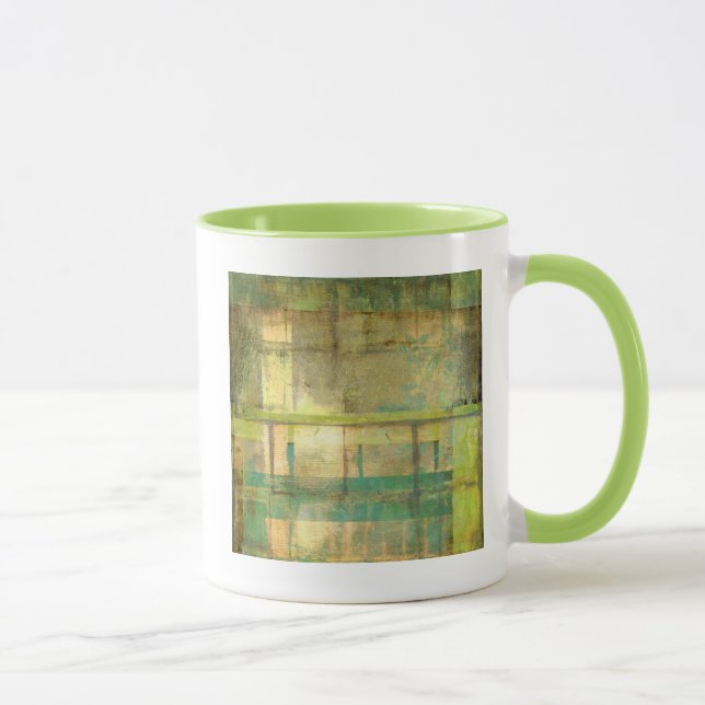 Caneca Turquesa e pintura de Abstrato verde (Direita)