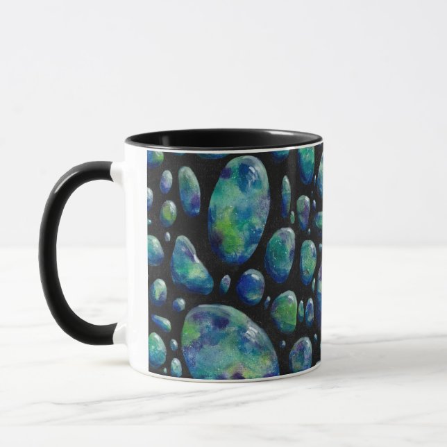 Caneca Turquesa Pebbles Abstrato (Esquerda)