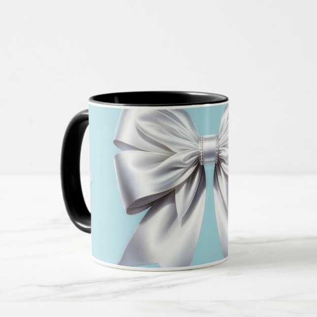 Caneca Turquesa Robin Ovo Azul Grande Arco Branco Brida (Frente Esquerda)