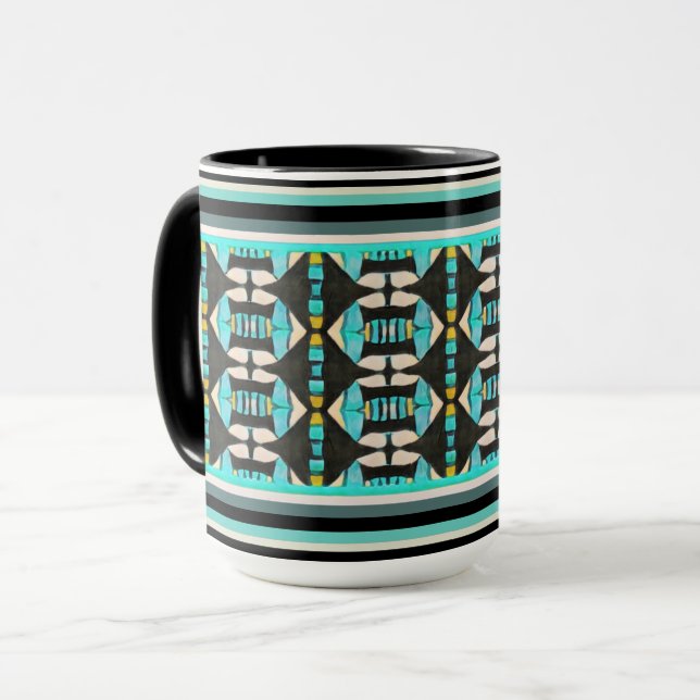 Caneca Turquesa Tribal (Frente Esquerda)