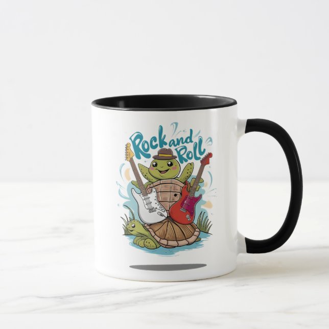 Caneca Turtle Jam Session Rock And Roll (Direita)