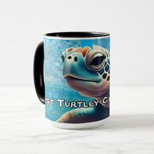 Caneca Turtley Chillin' Sea Turtle Close Ocean Vibes