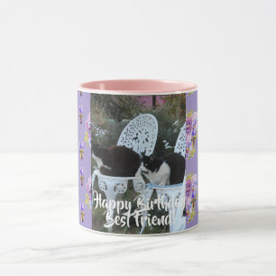 Caneca Tuxedo Cat Engraçado Feliz Aniversário Amigo Mug