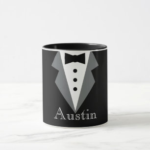 Caneca Tuxedo Formal Branco Preto Personalizado