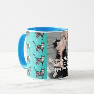 Caneca Tuxedo Gato Engraçado Dança Feliz Aniversário Mug