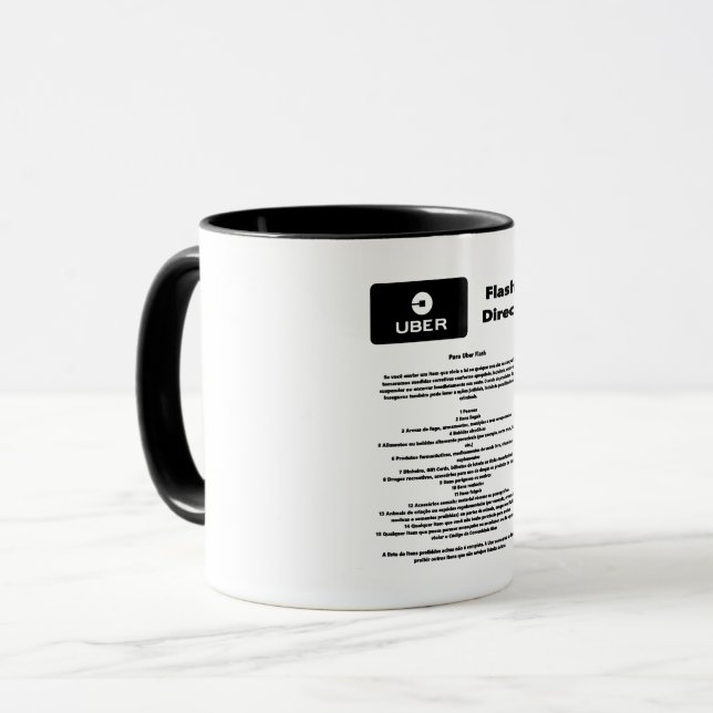 Caneca Uber Flash Direct Diretrizes (Frente Esquerda)