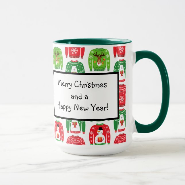 Caneca Ugli Xmas Sweatters Polar Bear Snowman Rudolf Red (Direita)