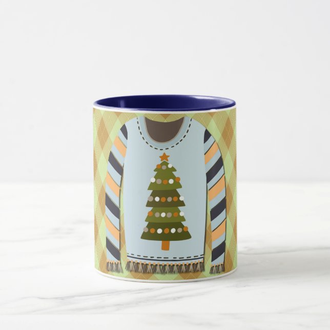 Caneca Ugly Sweater Cute in Green and Blue Mug (Centro)