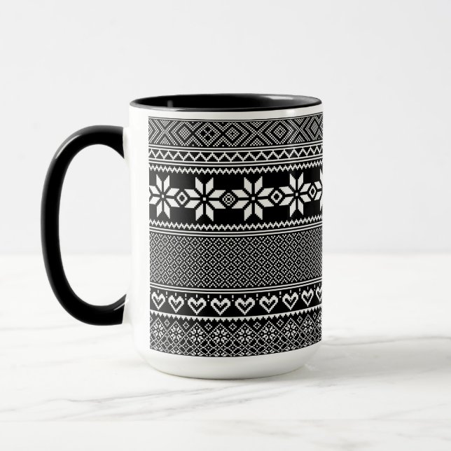 Caneca Ukrainian traditional vushuvanka folk pattern  (Esquerda)