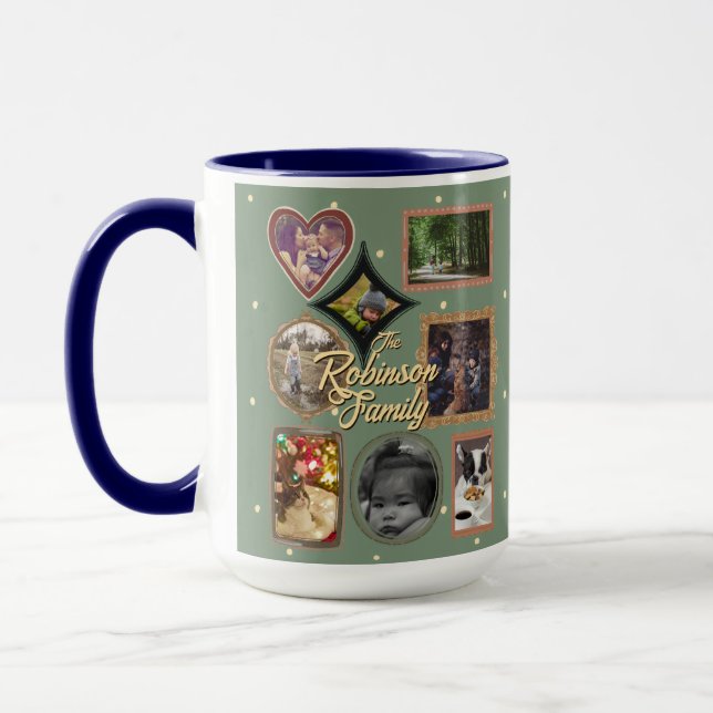 Caneca Ultimate 12 Photo Family Retro Frame Collage (Esquerda)