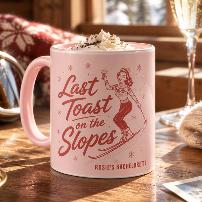 Caneca Último brinde nas Encostas Rosa Despedida de Solte (Criador carregado)