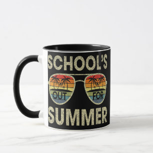 Caneca último dia de aula escola fora verão professor