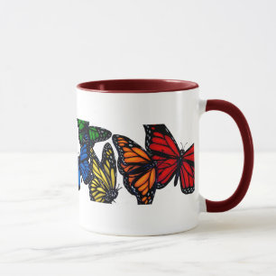 Caneca Um arco-íris das borboletas