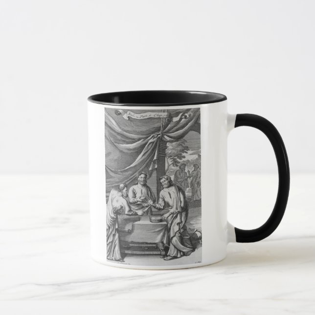 Caneca Um argumento entre cartógrafos, ilustração franco (Direita)