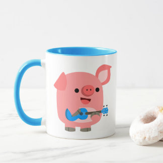 Caneca Um Bico De Cartoon Jogando Ukulele Mug