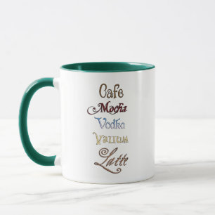Caneca Um Café Mocha Vodka Valium Latte, Por Favor