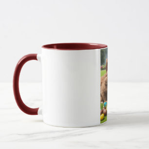 Caneca Um Coelhinho De Páscoa Bonito Com Óculos