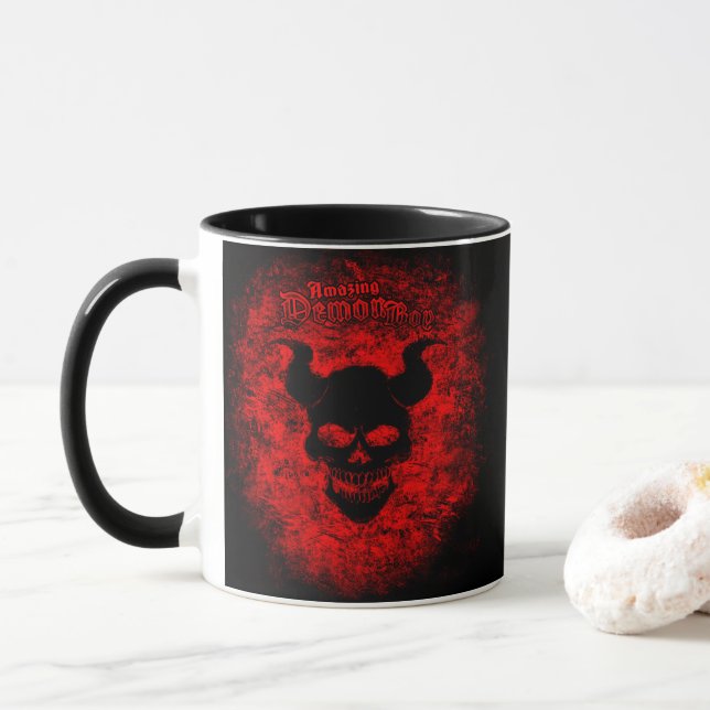 Caneca Um demônio incrível, Demon Skull Mug (Com Donut)
