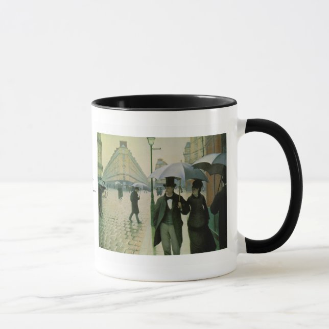 Caneca Um dia chuvoso em Paris por Gustave Caillebotte (Direita)