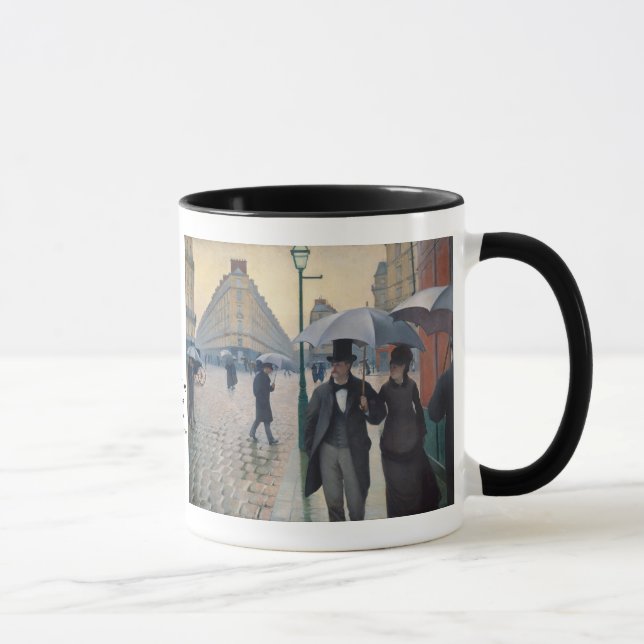 Caneca Um dia chuvoso em Paris por Gustave Caillebotte (Direita)