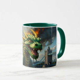 Caneca Um Dragão Verde do Galês aterroriza Londres