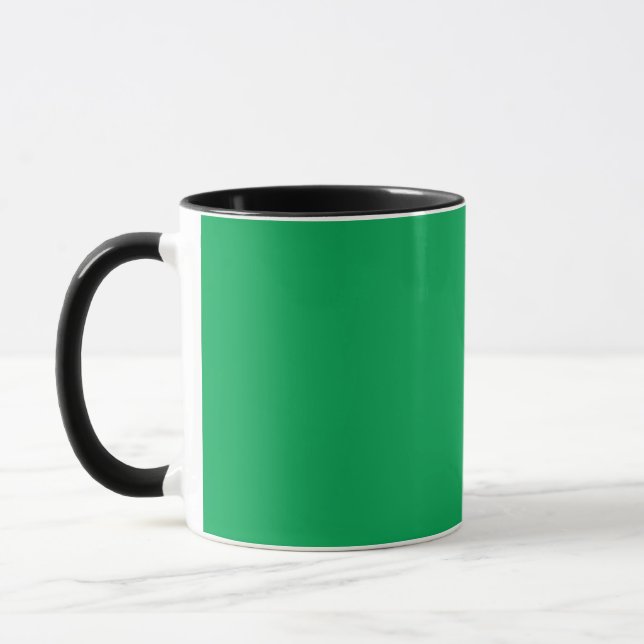 Caneca um fundo verde com borda branca (Esquerda)