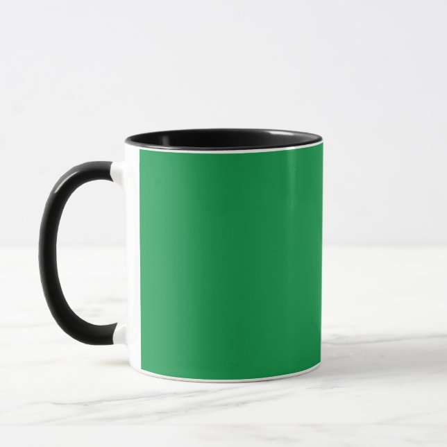 Caneca um fundo verde com borda branca (Esquerda)