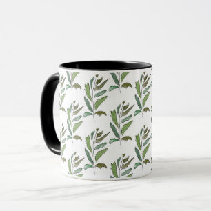 Caneca Um galho descuidado em cores pastel em branco.