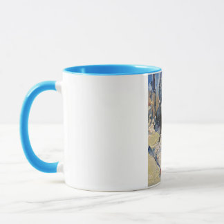 Caneca um ganso pitoresco no inverno