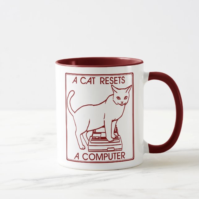 Caneca Um gato restaura um computador em Japão (Direita)