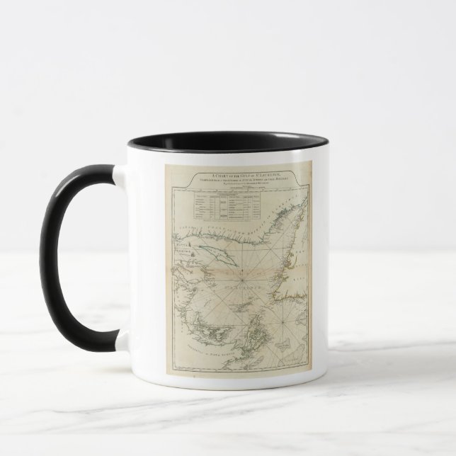 Caneca Um Gráfico Do Golfo De Ruas Lawrence (Esquerda)