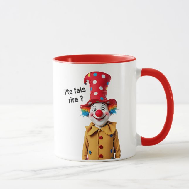 Caneca Um grande palhaço multicolorido com um grande nari (Direita)