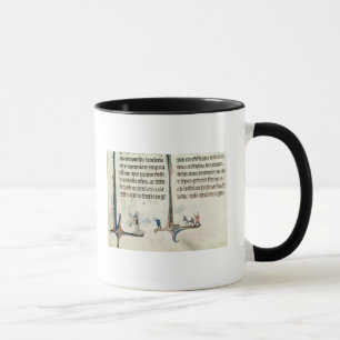 Caneca Um homem que conduz suas bolsas do carregando do