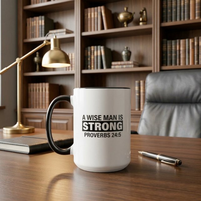 Caneca "Um Homem Sábio é Forte"  (Criador carregado)