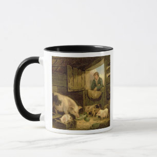 Caneca Um menino que olha em um chiqueiro de porco, 1794