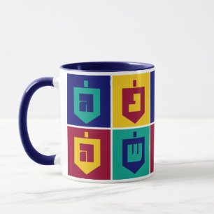 Caneca Um Milagre Excelente Aconteceu Lá! Hanukkah Dreide