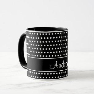 Caneca Um Modelo Para Seu Nome, Pontos Brancos Em Preto