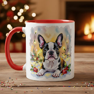 Caneca Um Natal Doce de Boston Terrier